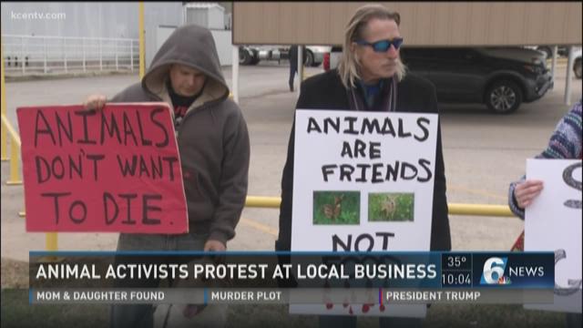 Animal Rights activists protest outside of H&B Packing Company | kcentv.com